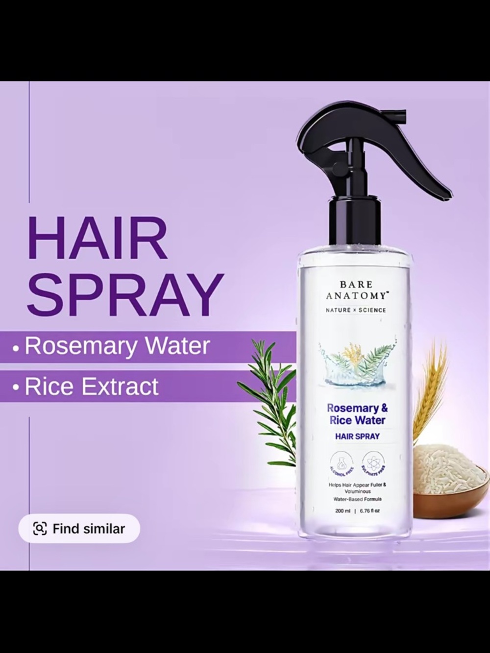 Rosemary & Rice Water Hair Spray - Lavender